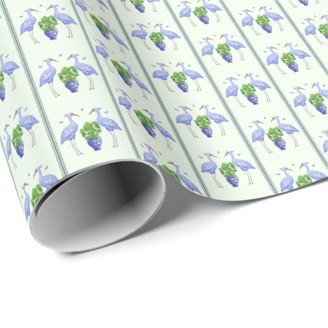 Chinoiserie Crane Wrapping Paper Presentpapper (Rullad Hörn)
