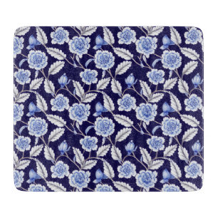 Chinoiserie Delft Blue Blommigt Porcelain Mönster