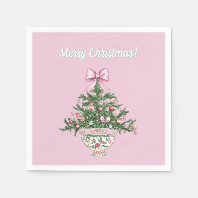 Chinoiserie Design Christmas Cocktail Napkin Pappersservett (Framsidan)