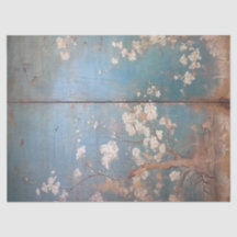 Chinoiserie Distress Teal Blue Background