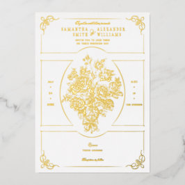 Chinoiserie Elegant Blue Bouquet Victorian Bröllop