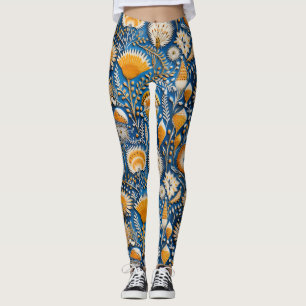 Chinoiserie Exotiska Fåglar Botaniskt Mönster (2) Leggings