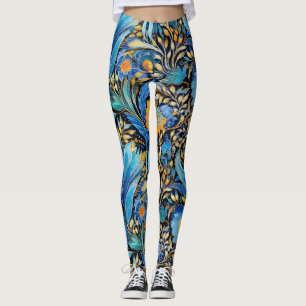 Chinoiserie Exotiska Fåglar Botaniskt Mönster (3) Leggings
