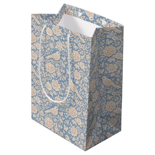 Chinoiserie Fågel och blomma Sömlöst mönster (Baksidan Vinklad)