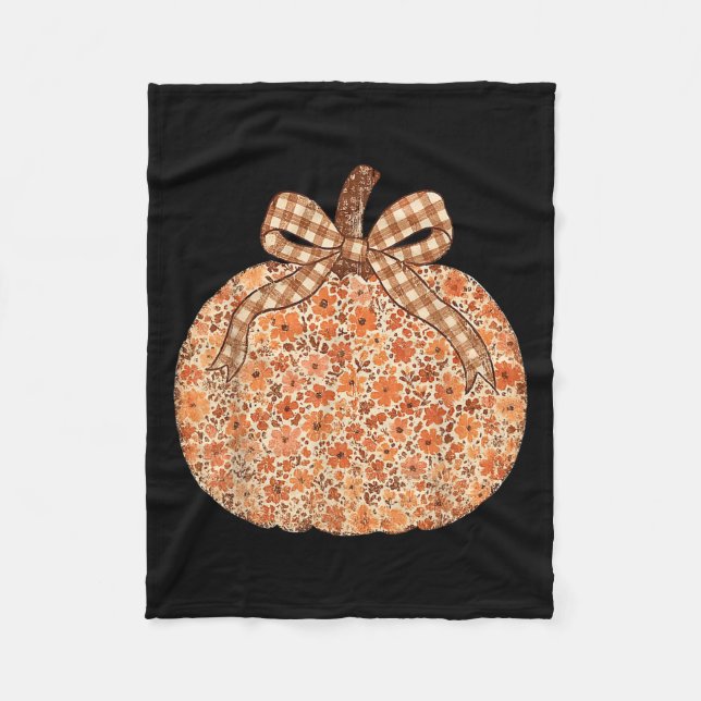 Chinoiserie Fall Pumpkin Blommigt Halloween Funny  Fleecefilt (Framsidan)