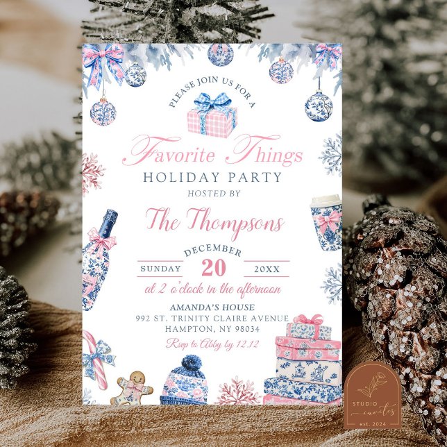 Chinoiserie Favorite Things Holiday Party Inbjudningar (Skapare uppladdad)