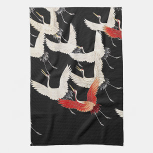 Chinoiserie Flygande Trana Zen Minimalistisk Kimon Kökshandduk