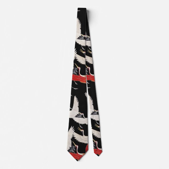 Chinoiserie Flygande Trana Zen Minimalistisk Kimon Slips (Framsida)
