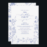 Chinoiserie Fransk Blue Blommigt 50:e födelsedagen Inbjudningar<br><div class="desc">Fira din milstolpe 50-årsdag i stil med vår fantastiska kinesiska Fransk Blue Blommigt 50:e födelsedagsinbjudan! Perfekt för en födelsedagskalas i vår kommer den här lyxinbjudan att få gästerna upphetsade för den stora dagen. På framsidan av inbjudan finns hand plockade blue Victorian blommigt av trädgårdsblommor, buzzingbin och ömtåliga fjärilar. Denna inbjudan...</div>