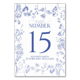 Chinoiserie Fransk Blue Victorian Blommigt Bordsnummer