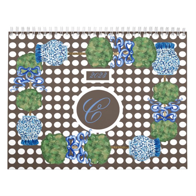 Chinoiserie Garden Topiary Ginger Burk Burk Kalender (Omslag)