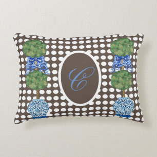 Chinoiserie Garden Topiary Ginger Burk Burk Throw Prydnadskudde