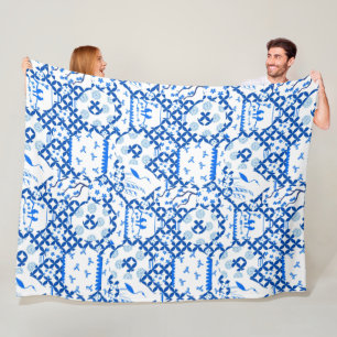 Chinoiserie Ginger Burk Burk Fleece Blanket