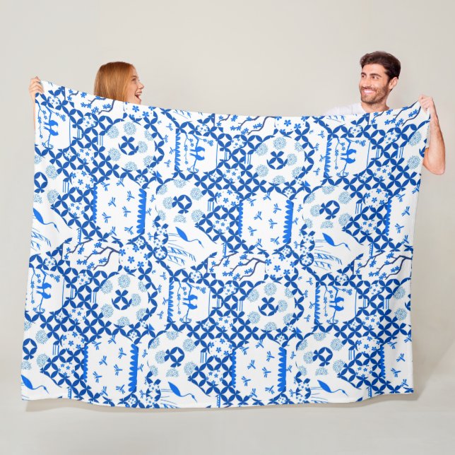 Chinoiserie Ginger Burk Burk Fleece Blanket (På plats)