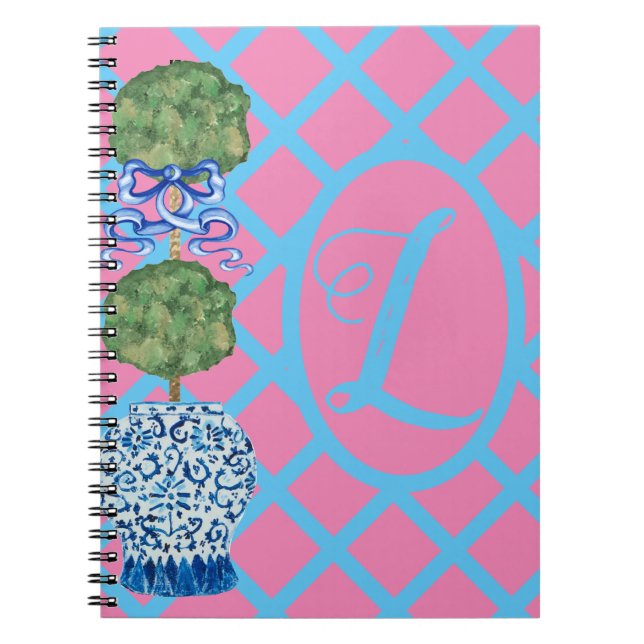 Chinoiserie ginger burk Burk Topiary spiral Notebo Anteckningsbok (Framsidan)