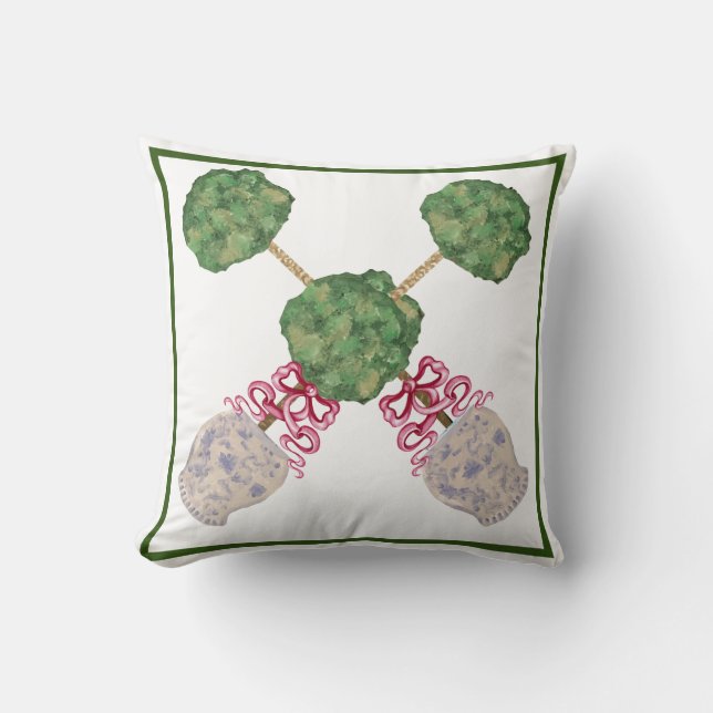 Chinoiserie Ginger Burk Burk Topiary Topiaries Kudde (Framsida)