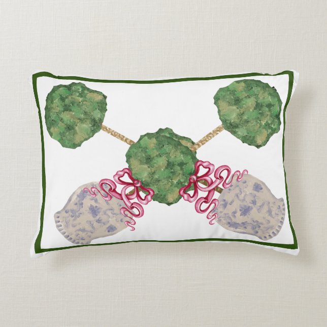 Chinoiserie Ginger Burk Burk Topiary Topiaries Prydnadskudde (Framsidan)