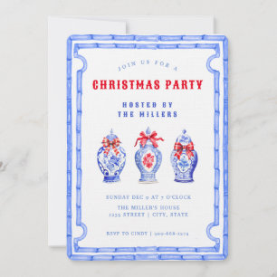 Chinoiserie Ginger Burk CHRISTMAS Party Inbjudningar