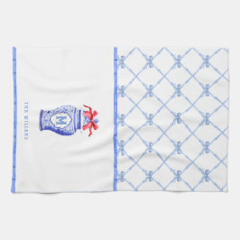 Chinoiserie Ginger Burk Monogram | Rött skägg Kökshandduk