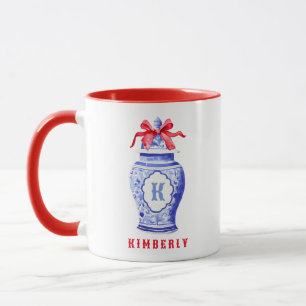 Chinoiserie Ginger Burk Monogram Rött skägg Mugg