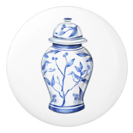 Chinoiserie-gingkärlda vit knopp