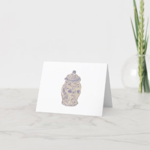 Chinoiserie Hand målade Ginger Burk Burk Tack Kort