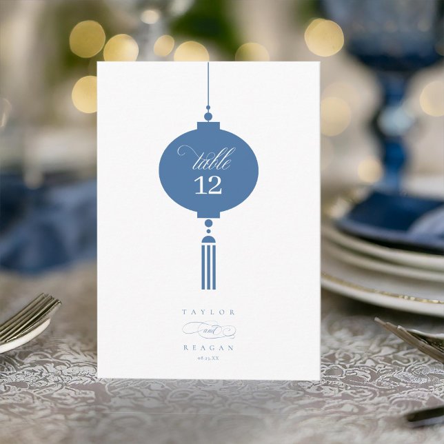 Chinoiserie Hanging Lantern Motif Bord nr ID1094 Inbjudningar (Skapare uppladdad)