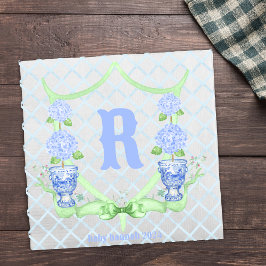 Chinoiserie Hydrangea Monogram Pappersservett