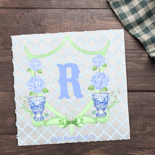 Chinoiserie Hydrangea Monogram Pappersservett