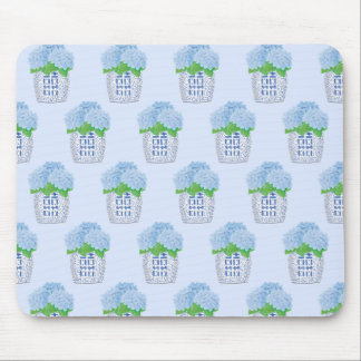 Chinoiserie Hydrangea Mouse Pad Musmatta
