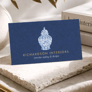 Chinoiserie Ingefärska Krukor Inredningsdesigner Visitkort