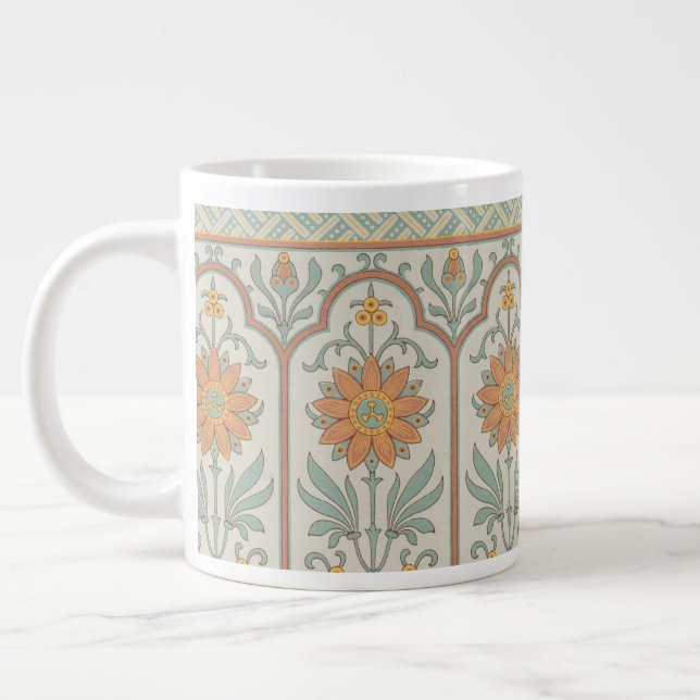 Chinoiserie Japansk Blommig Zen Tapet Jumbo Mugg (Vänster)