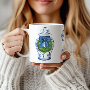 Chinoiserie jul Ginger Burk med Bow Kaffemugg