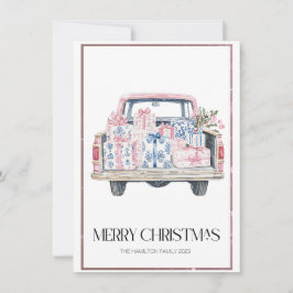 Chinoiserie jul Lastbil Preppy Photo Julkort