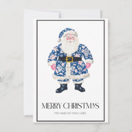 Chinoiserie jul Santa Preppy Photo Julkort