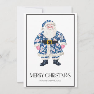 Chinoiserie jul Santa Preppy Photo Julkort