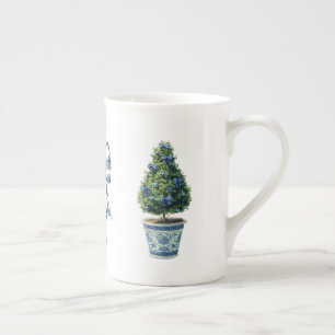 Chinoiserie jul Topiary Träd Benporslin Mugg