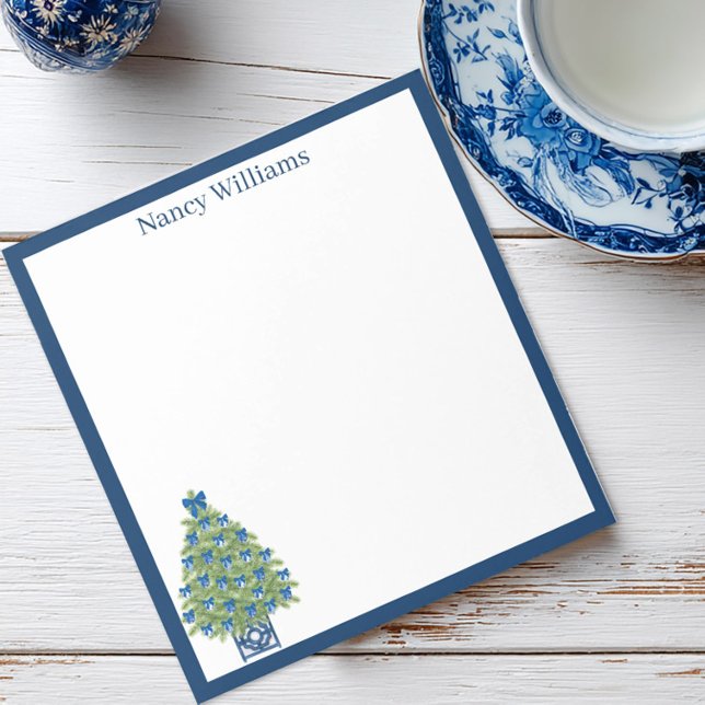 Chinoiserie Julgran  Anteckningsblock (Chinoiserie Christmas Tree Notepad)