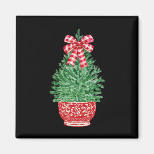 Chinoiserie Julgran Red White Ginger Burk Ha Magnet