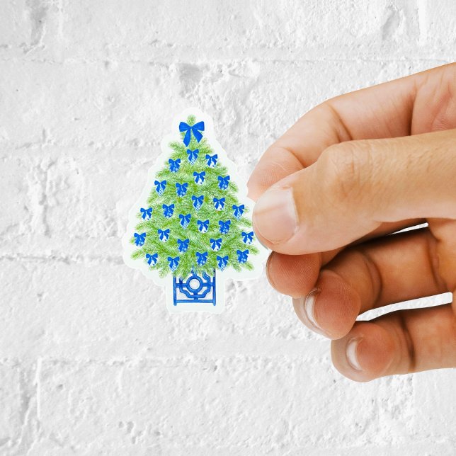 Chinoiserie Julgran Vinyldekal Klistermärken (Chinoiserie Christmas tree sticker)