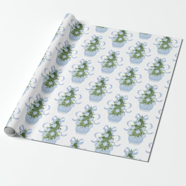 Chinoiserie Julgran Wrapping Papper Presentpapper (Utrullad)