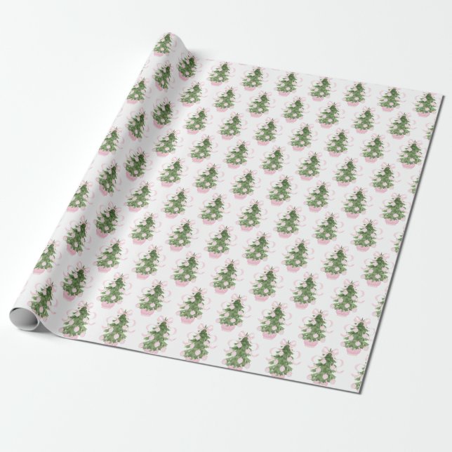 Chinoiserie Julgran Wrapping Papper Presentpapper (Utrullad)