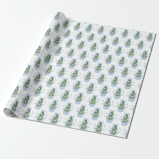 Chinoiserie Julgran Wrapping Papper Presentpapper (Utrullad)