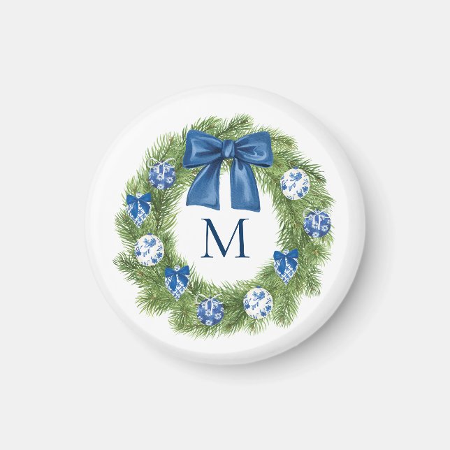 Chinoiserie-julkrans Monogram Magnet (Framsidan)