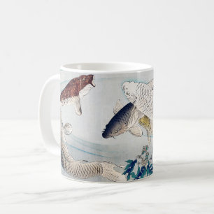 Chinoiserie Karpfiskar & Lila Wisteria Tryck Kaffemugg