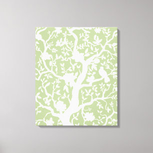 Chinoiserie Large Grönt Canvas Art