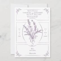 Chinoiserie Lavender Bouquet Victorian Bröllop