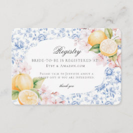 Chinoiserie Lemon Tea Möhippa Toile Registry Tilläggskort
