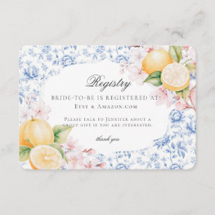 Chinoiserie Lemon Tea Möhippa Toile Registry Tilläggskort