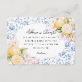 Chinoiserie Lemon Tea-Möhippan  en Recipe Tilläggskort